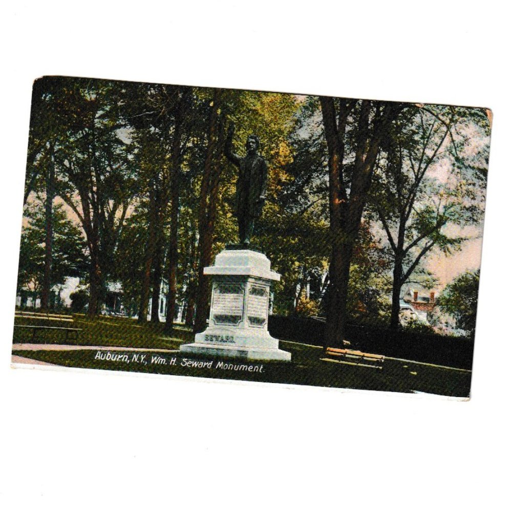 1909 Antique Post Card Black & White Hand Colored Auburn, New York